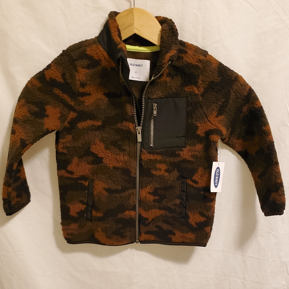 (NWT) Old Navy Camo Fleece Jacket - Picture 3 of 5